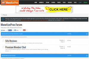 Example of a BuySellAds 728x90 leaderboard ad running on MonetizePros.com