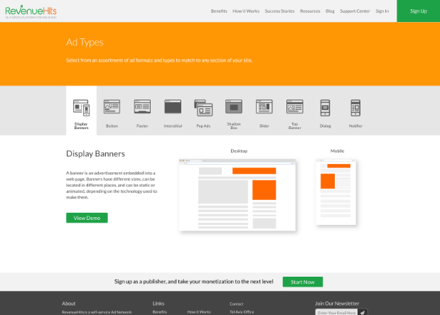 RevenueHits Home Page RevenueHits Home Page